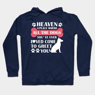 Heaven A Place Where All The Dogs You've Ever Loved Come To Greet You - Love Dogs - Gift For Dog Lovers Hoodie